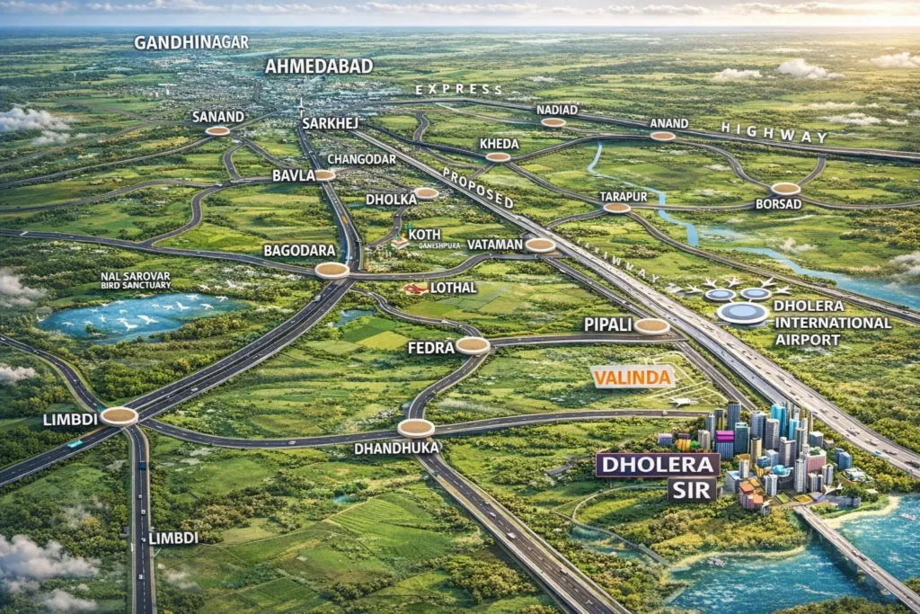 Dholera to ahmedabad